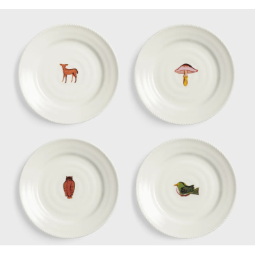 Plate autumn small set of 4