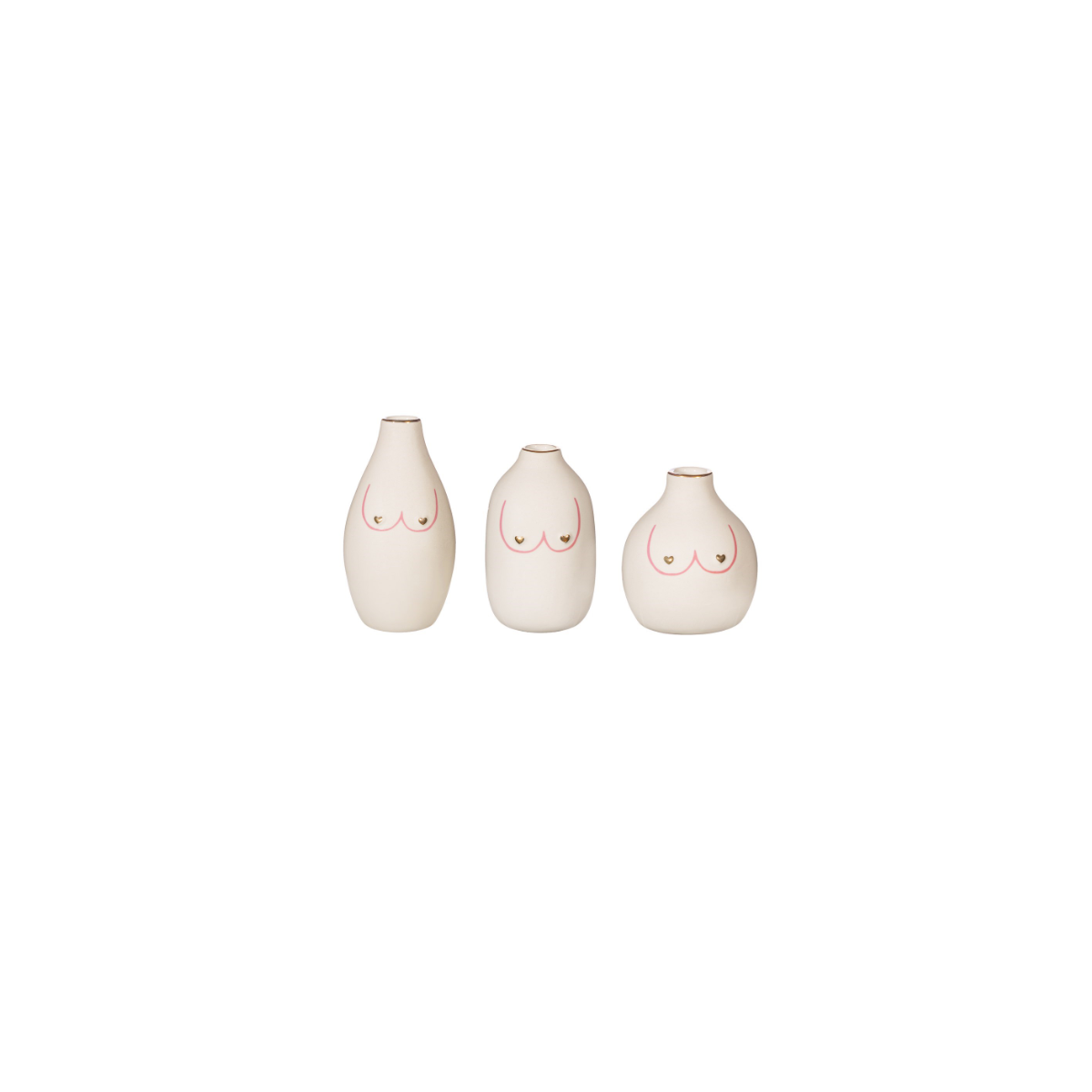 Girl Power Boobies Vases - Set of 3