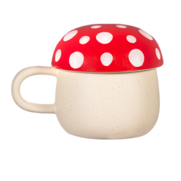 Red Mushroom Mug With Lid