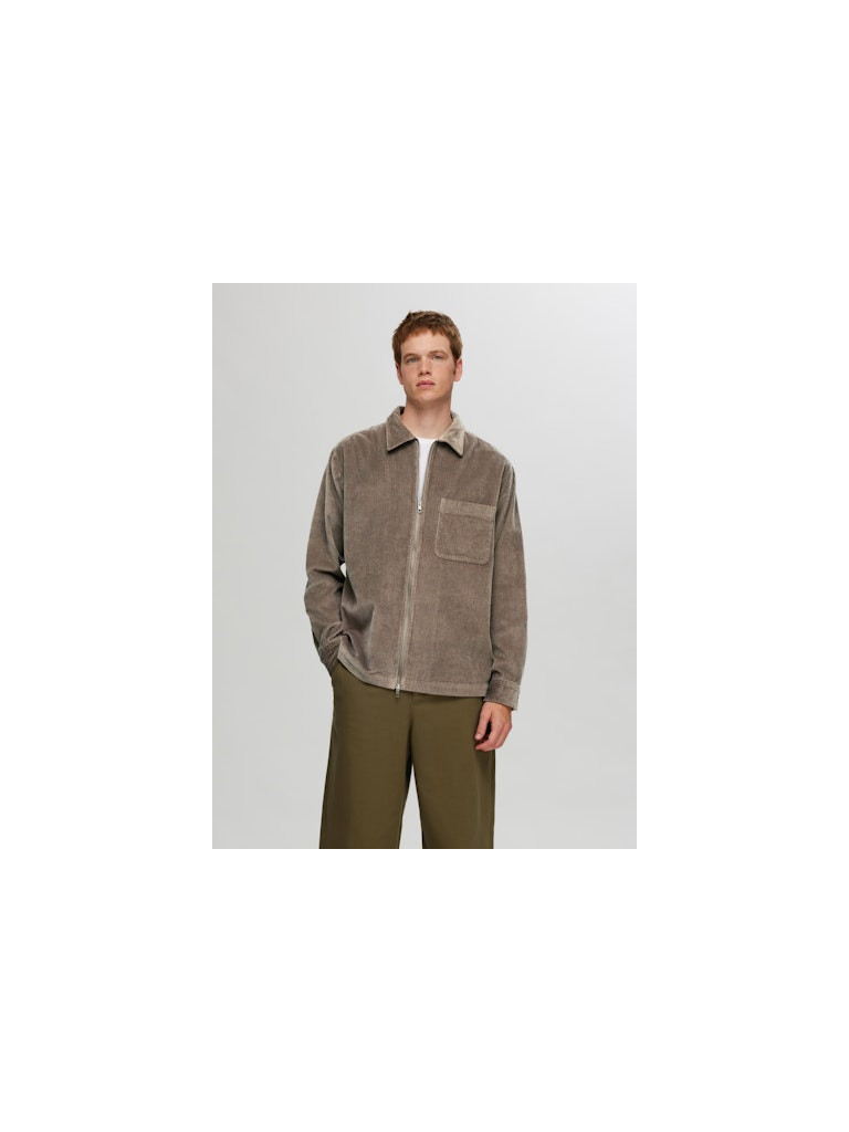 SLH-JAKE CORD OVERSHIRT LS ZIP NOOS