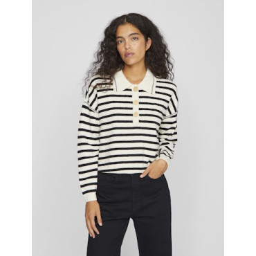 VIMALFINE L/S POLO KNIT TOP