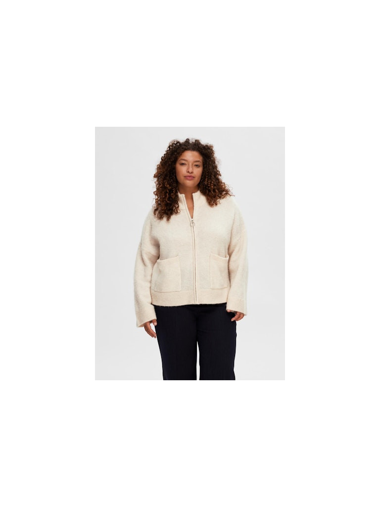 SLFSIA RAS LS KNIT ZIPPER CARDIGAN NOOS