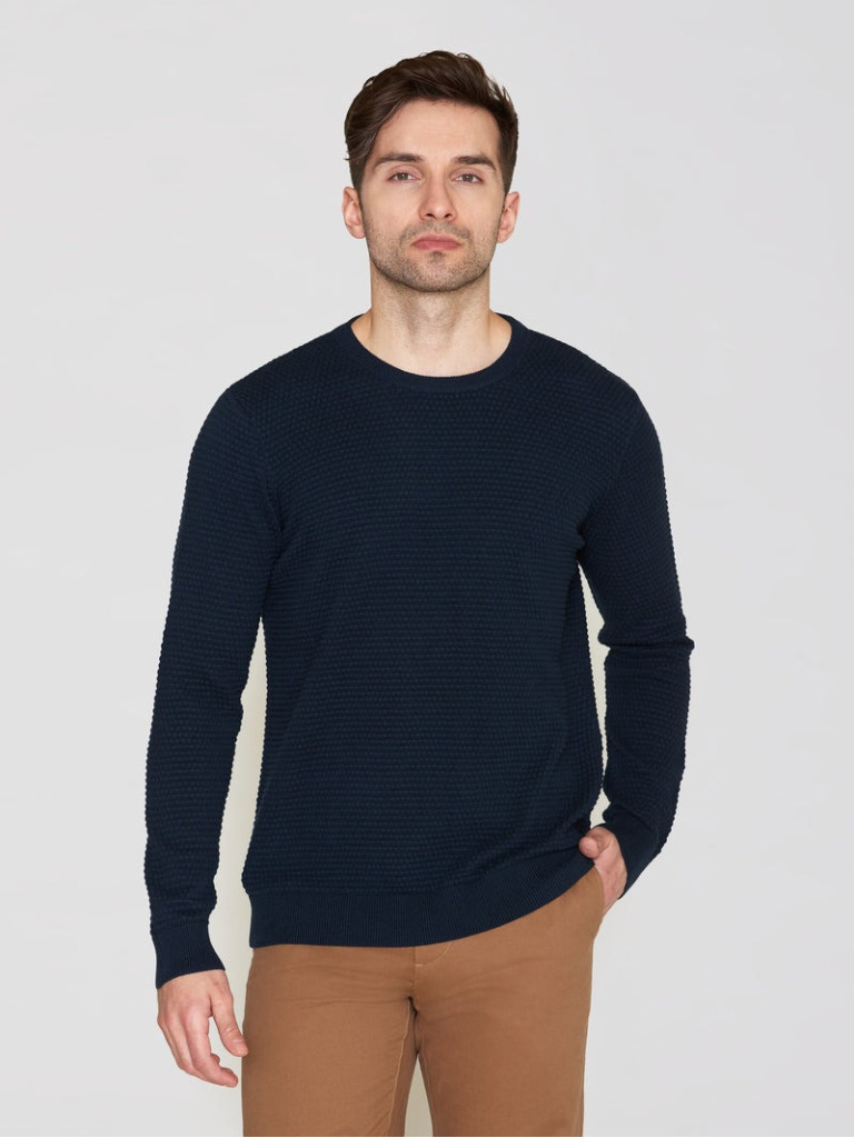 VAGN regular bubble knit crew neck - Regenerative Organic Certified - GOTS/Vegan