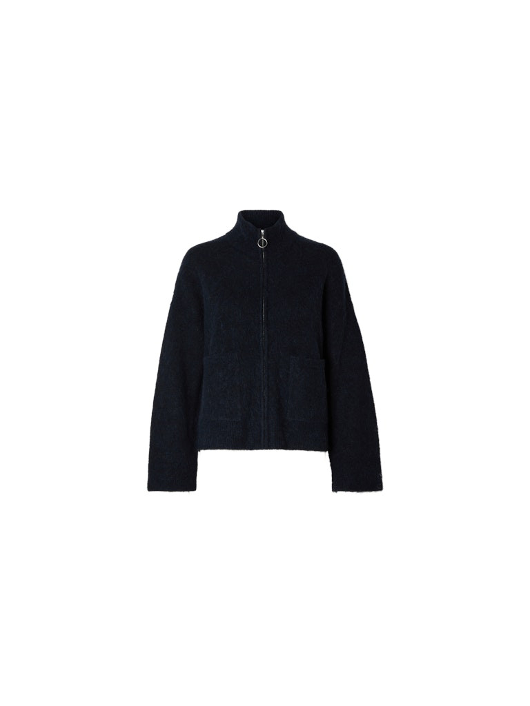 SLFSIA RAS LS KNIT ZIPPER CARDIGAN NOOS