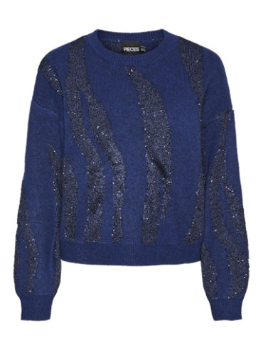 PCRADA LS O-NECK SEQUIN KNIT