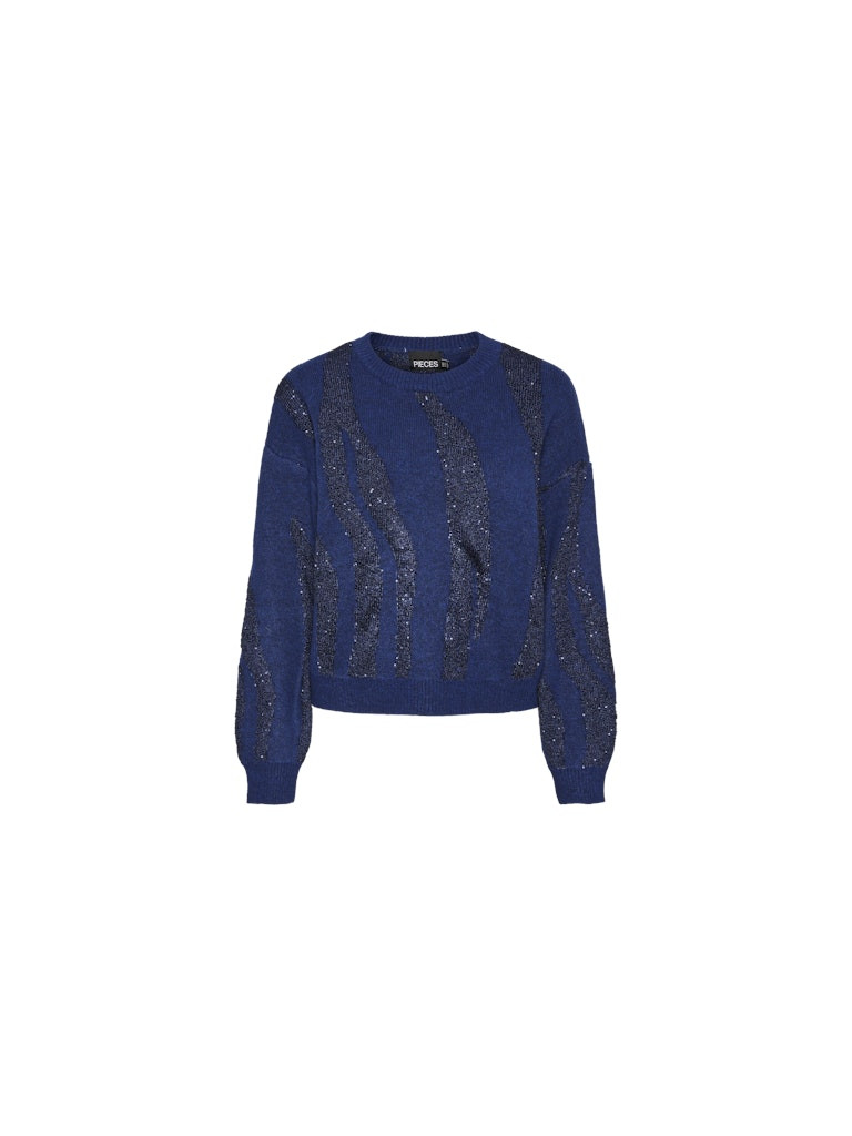 PCRADA LS O-NECK SEQUIN KNIT