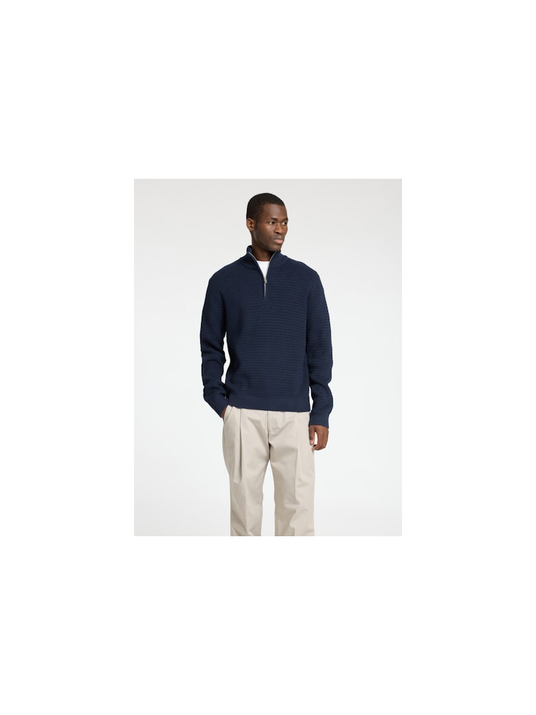 SLHTHEO LS KNIT STRUCTURE HALF ZIP