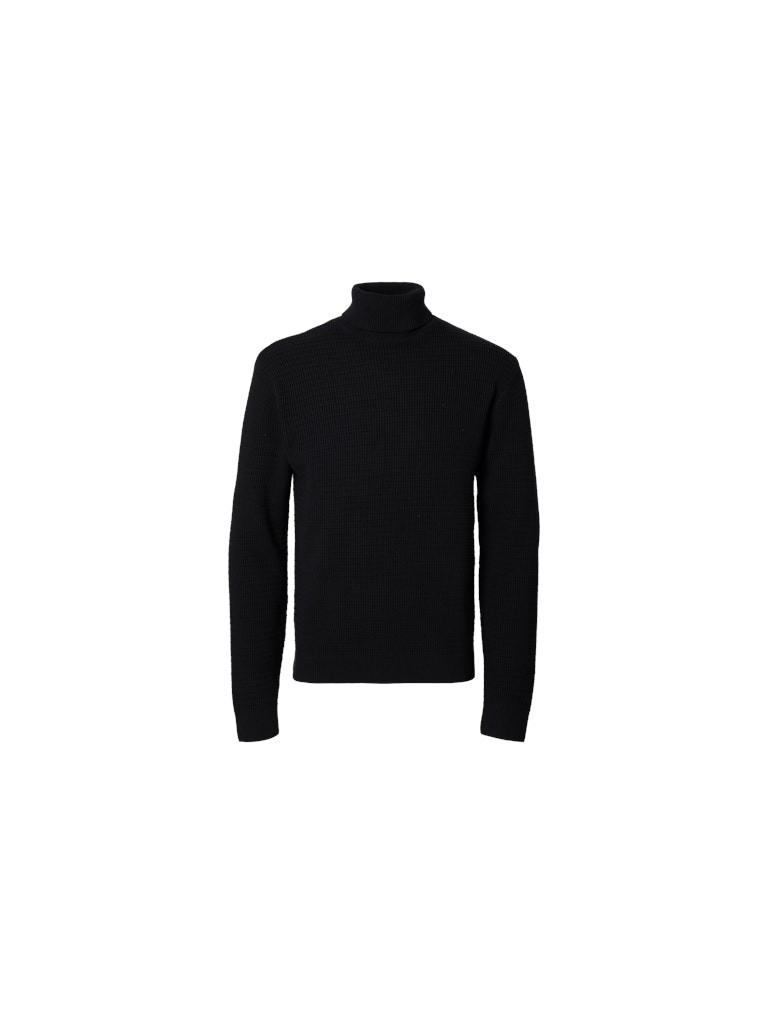 SLHTHEO LS KNIT STRUCTURE ROLL NECK