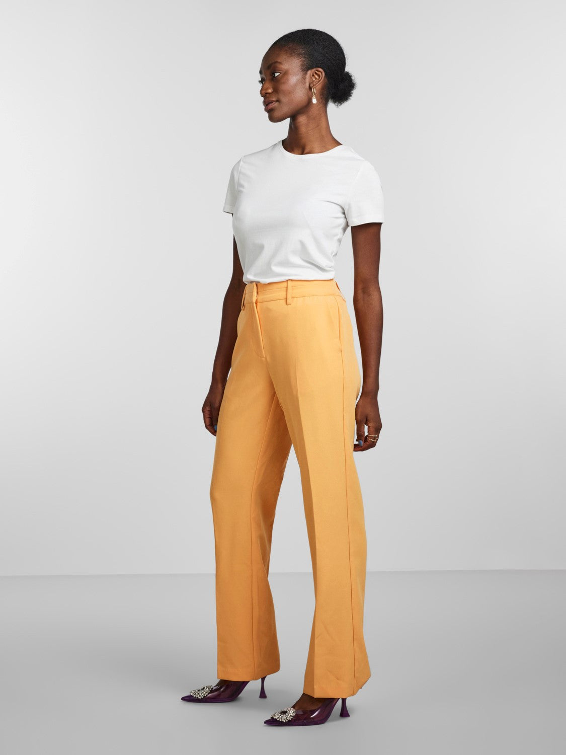 YASBLURIS Orange FLARED PANT NOOS