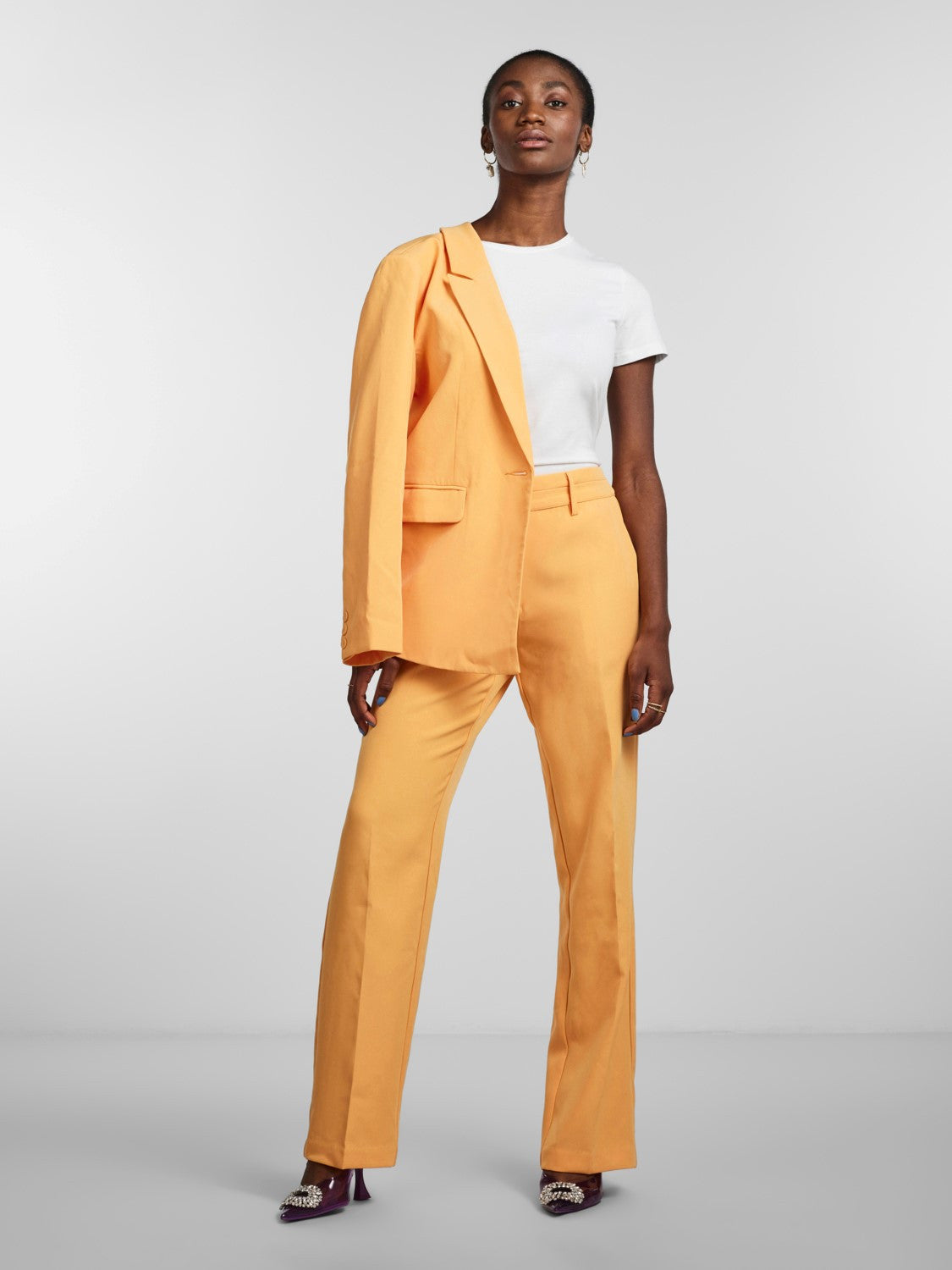 YASBLURIS Orange FLARED PANT NOOS