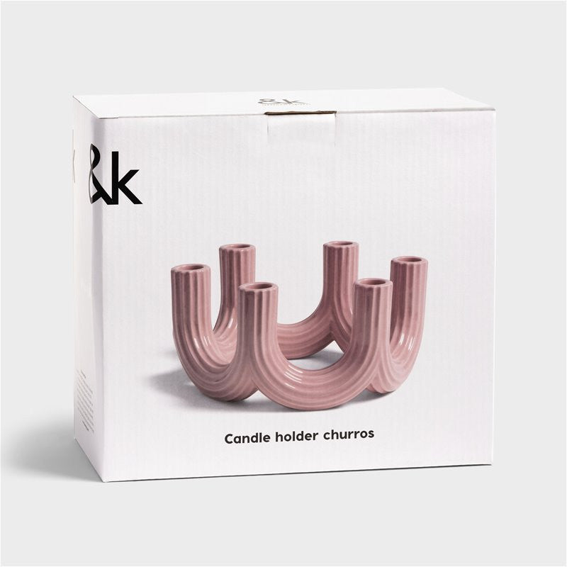 Candle holder churros pink