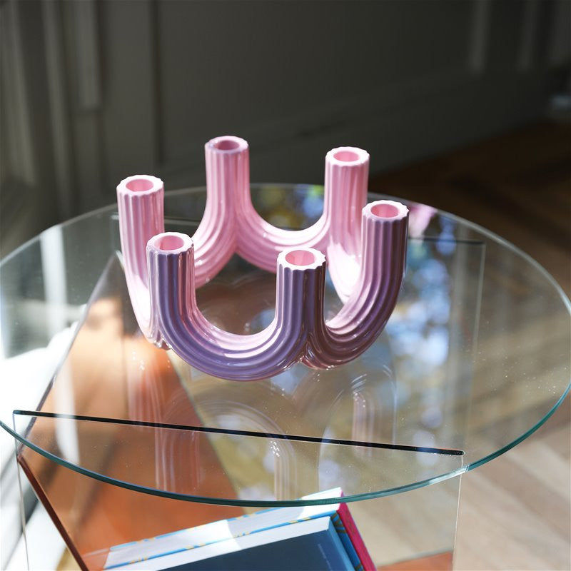 Candle holder churros pink