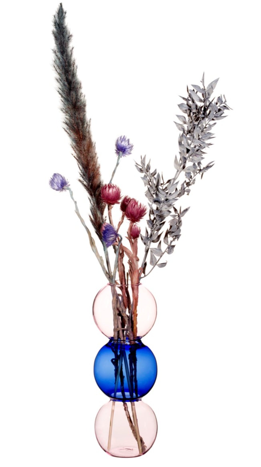 Triple Bubble Vase Blue Pink