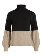 VIRIL BLOCKING ROLL-NK L/S KNIT TOP-NOOS