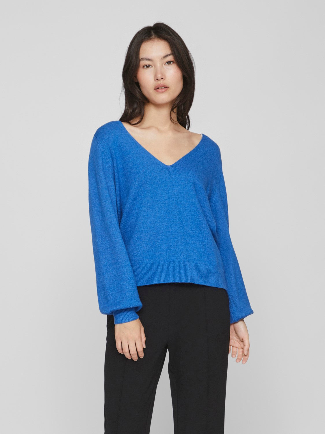 VIRIL REV V-NECK L/S KNIT TOP - NOOS