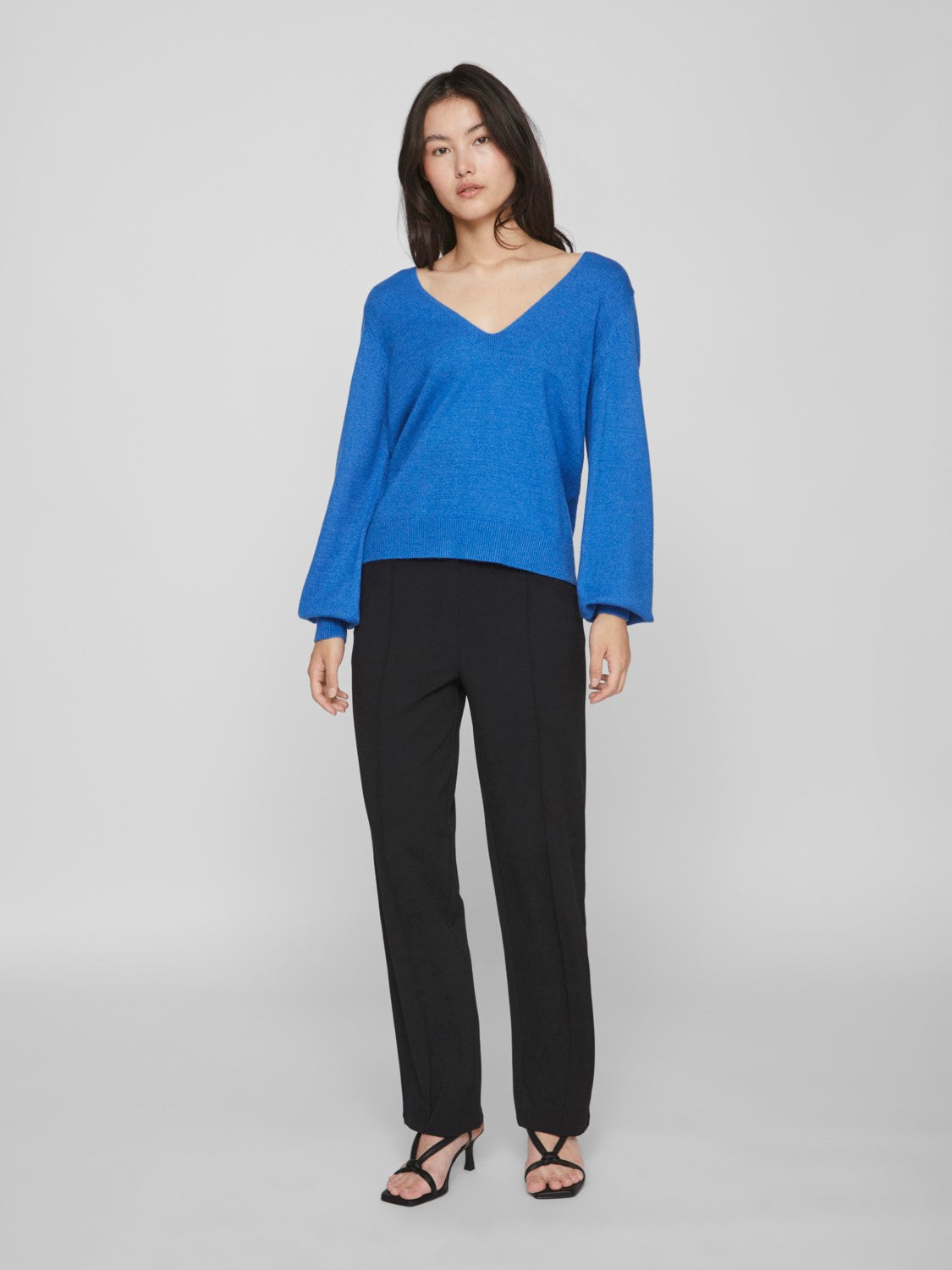 VIRIL REV V-NECK L/S KNIT TOP - NOOS