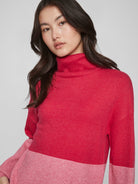 VIRIL BLOCKING ROLL-NK L/S KNIT TOP-NOOS