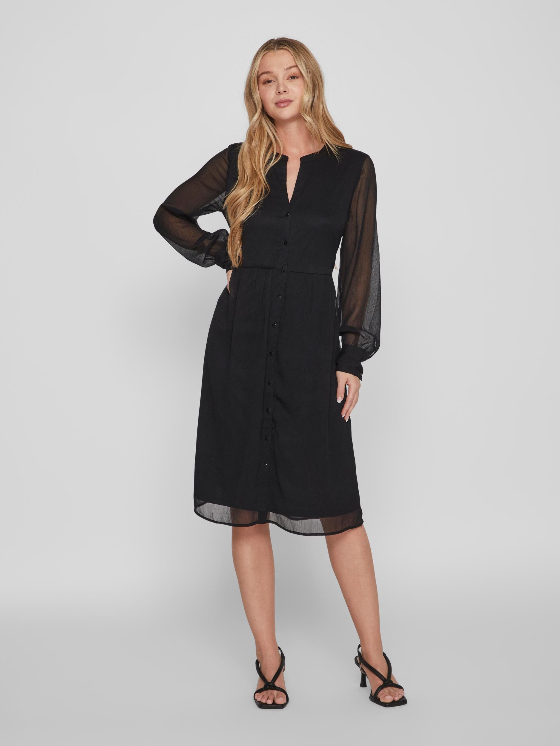 VIFALIA V-NECK L/S DRESS - NOOS