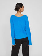 VIHENNY REV V-NECK L/S SHORT KNIT TOP