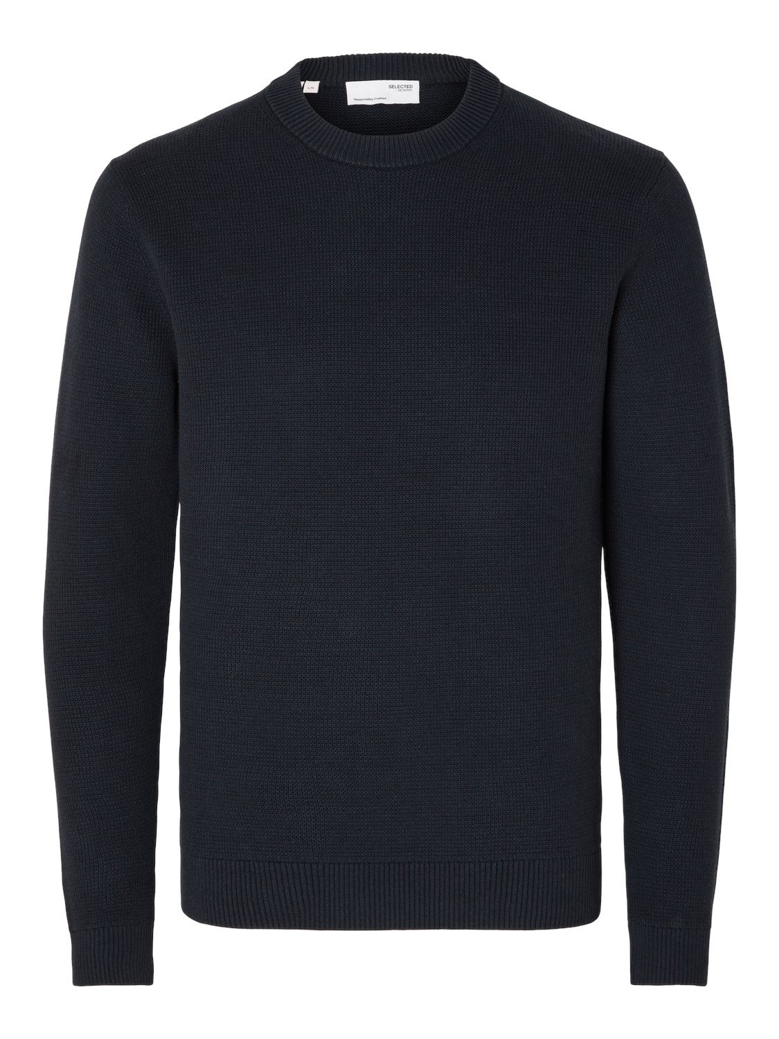 SLHDANE LS KNIT STRUCTURE CREW NECK NOOS