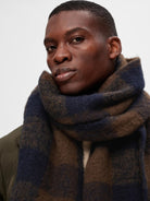 SLHHOGAR CHECKED WOOL SCARF B