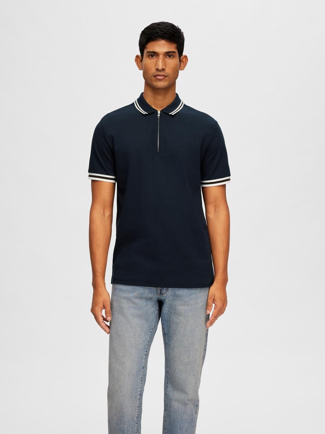 SLHSLIM-TOULOUSE DETAIL SS POLO NOOS