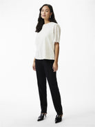 YASLEX SS TOP W. EMB SLEEVES S. NOOS