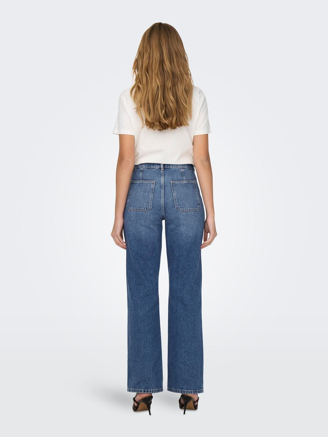 JDYMAYA HIGH WAIST WIDE JEANS DNM NOOS