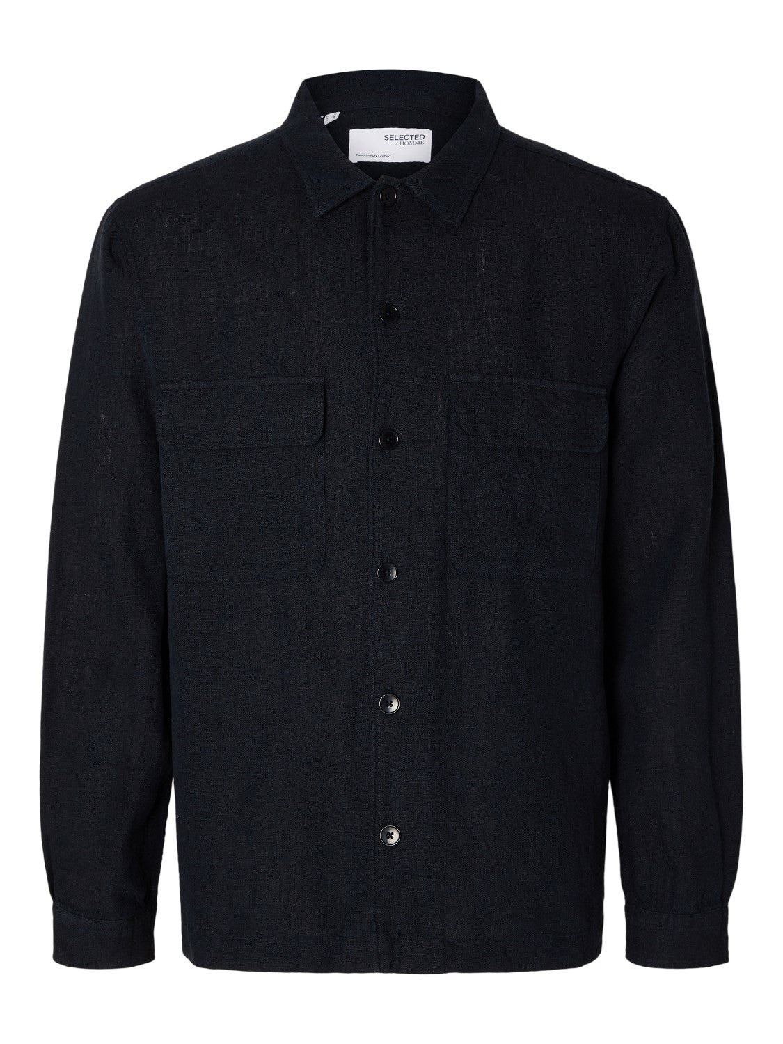 SLHMADS-LINEN OVERSHIRT LS NOOS