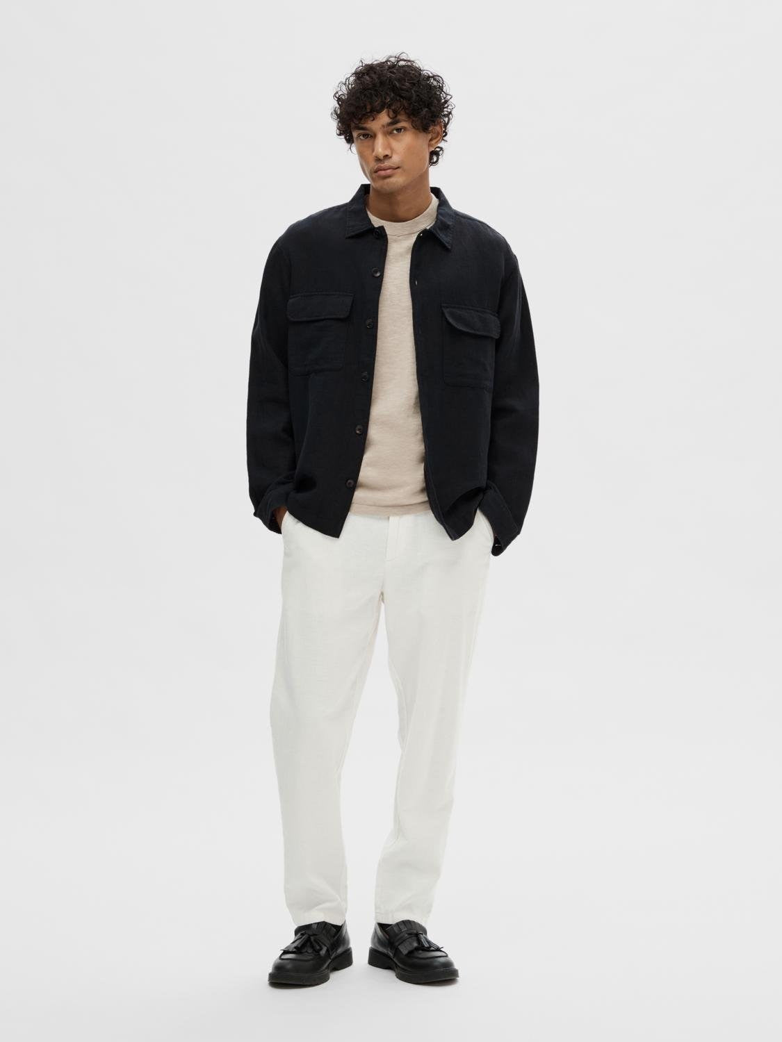 SLHMADS-LINEN OVERSHIRT LS NOOS