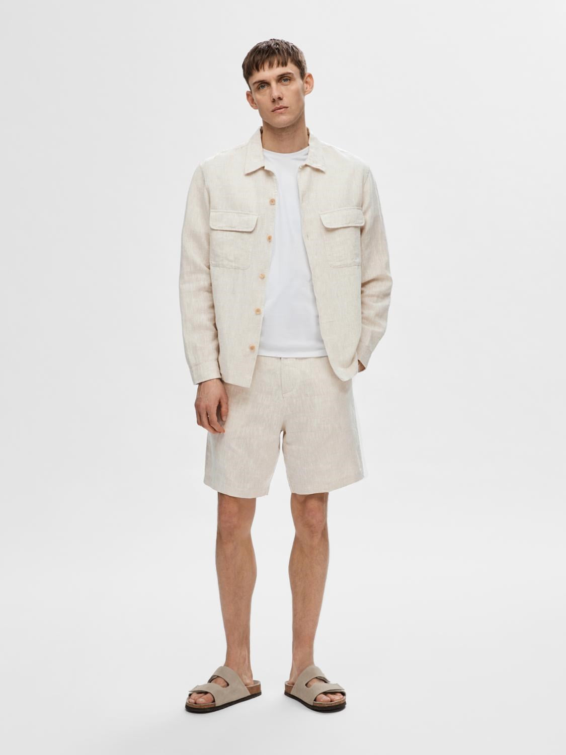 SLHMADS-LINEN OVERSHIRT LS NOOS