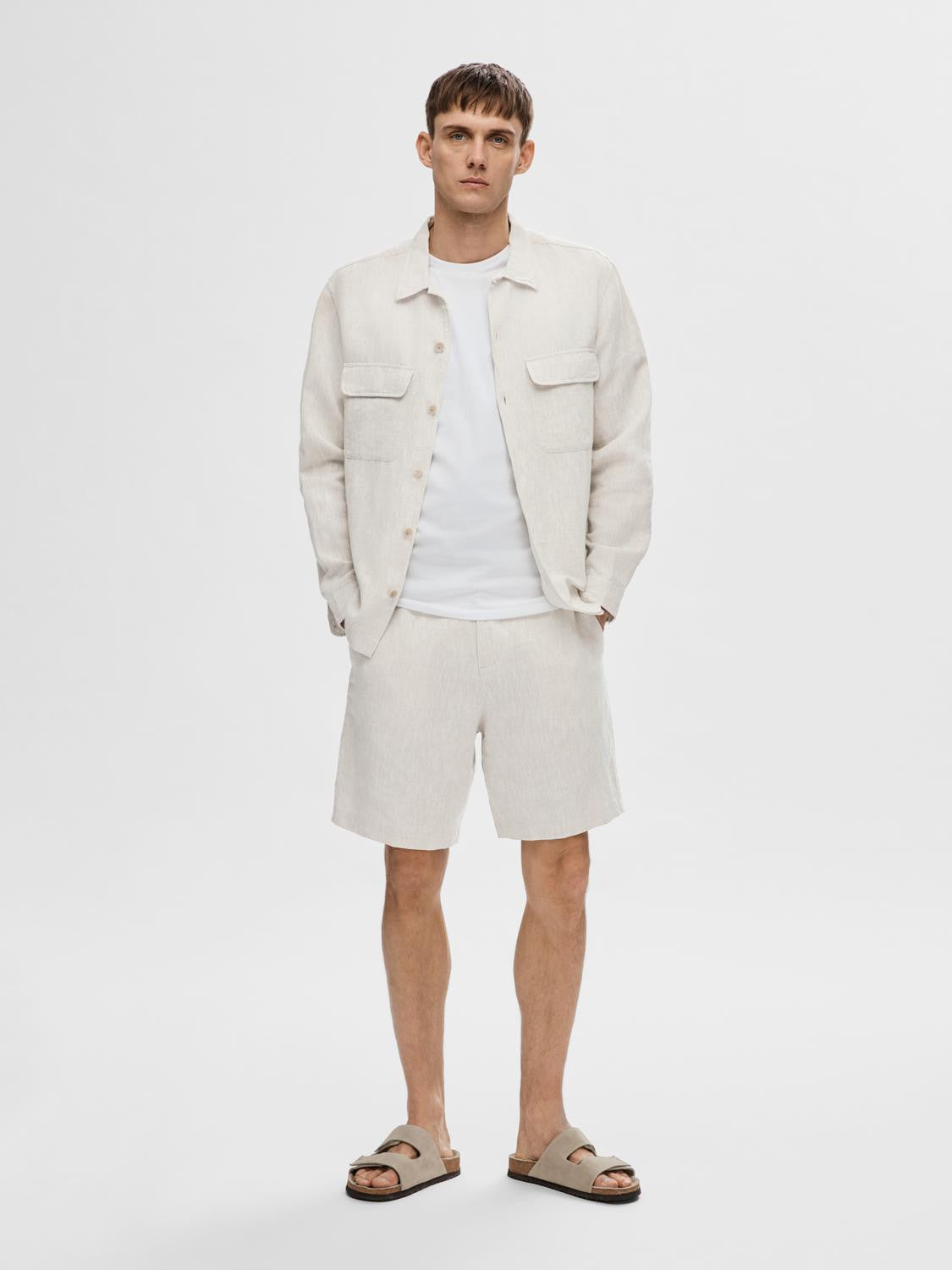 SLHREGULAR-MADS LINEN SHORTS NOOS