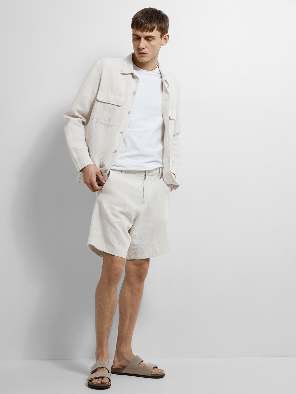 SLHREGULAR-MADS LINEN SHORTS NOOS