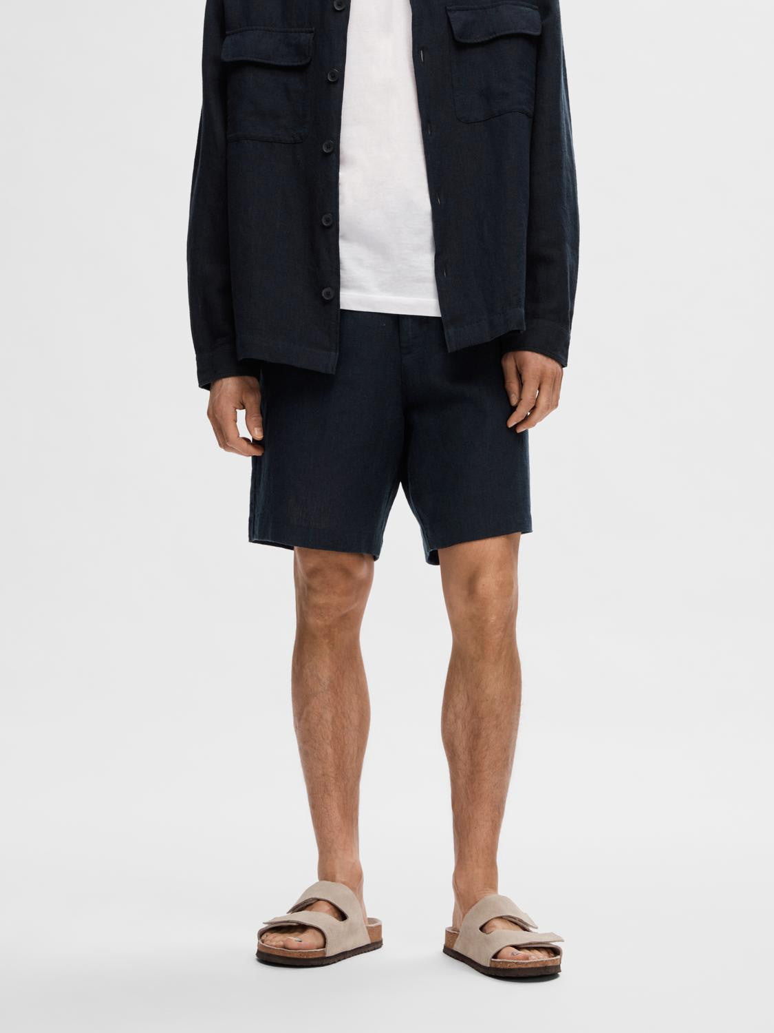 SLHREGULAR-MADS LINEN SHORTS NOOS