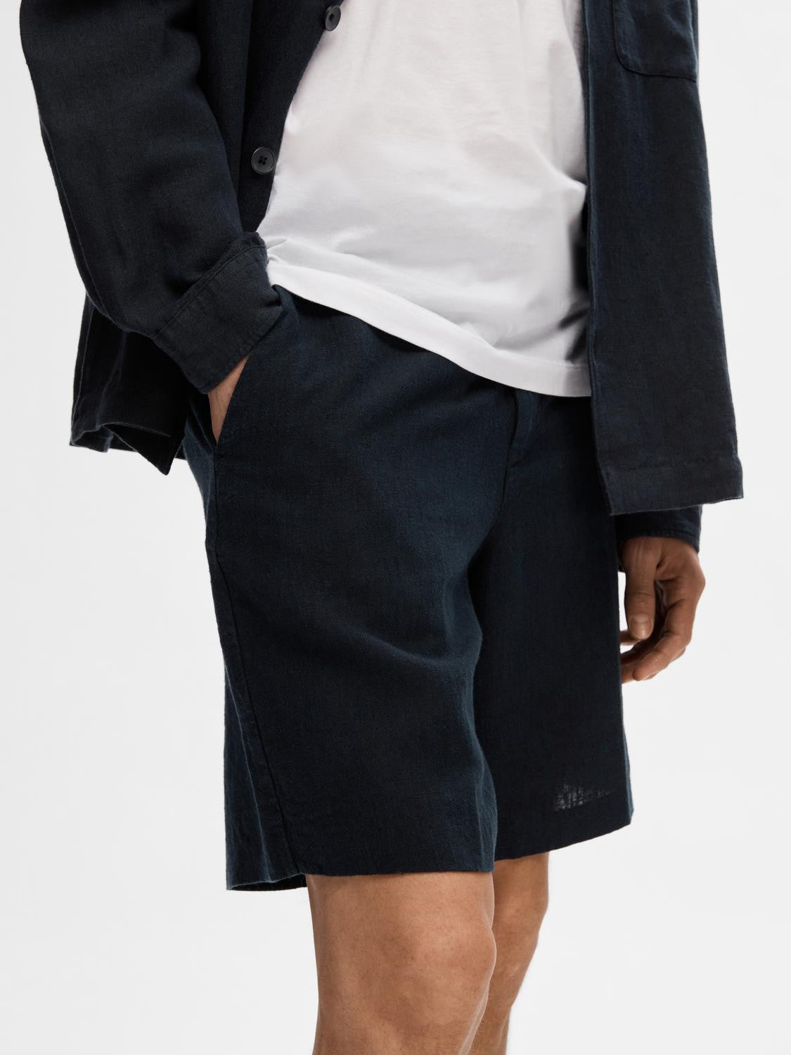 SLHREGULAR-MADS LINEN SHORTS NOOS