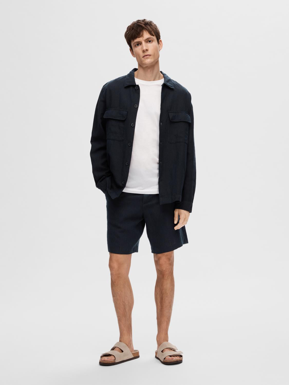 SLHREGULAR-MADS LINEN SHORTS NOOS