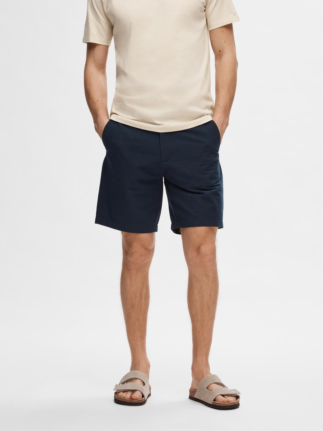 SLHREGULAR-KARL SEERSUCKER SHORTS