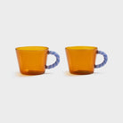 Glass duet amber set of 2