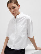 SLFAGNESE 2/4 CROPPED PEARL SHIRT B