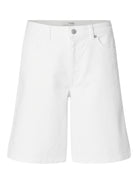 SLFLEXIA MW WHITE BERMUDA DENIM SHORTS