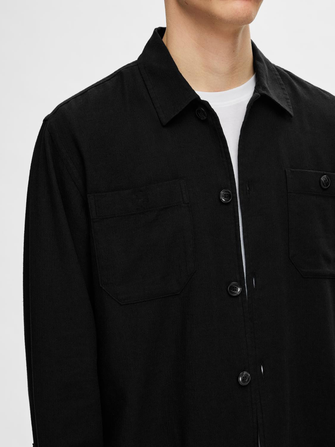 SLHBRODY-LINEN OVERSHIRT LS