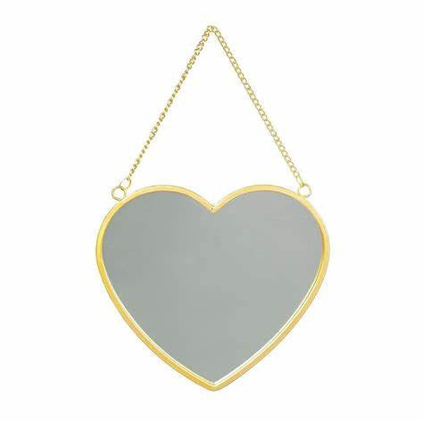 Gold Heart Mirror