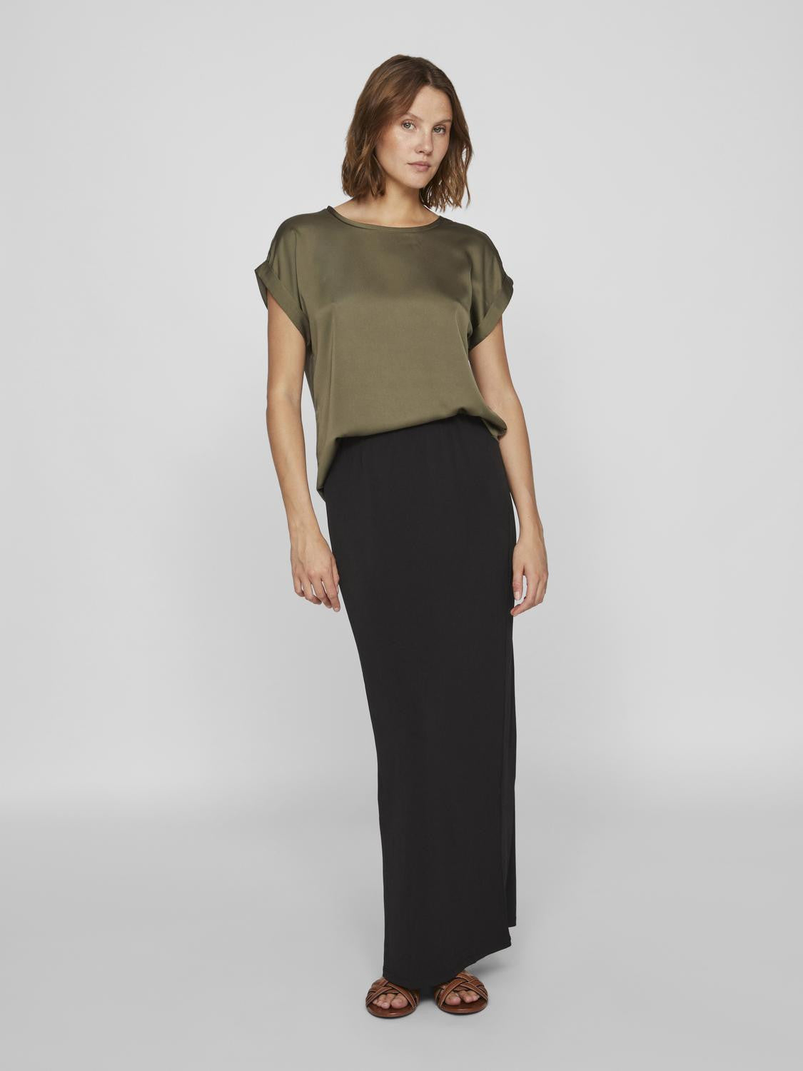 VIELLETTE S/S SATIN TOP - NOOS