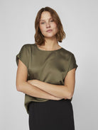 VIELLETTE S/S SATIN TOP - NOOS