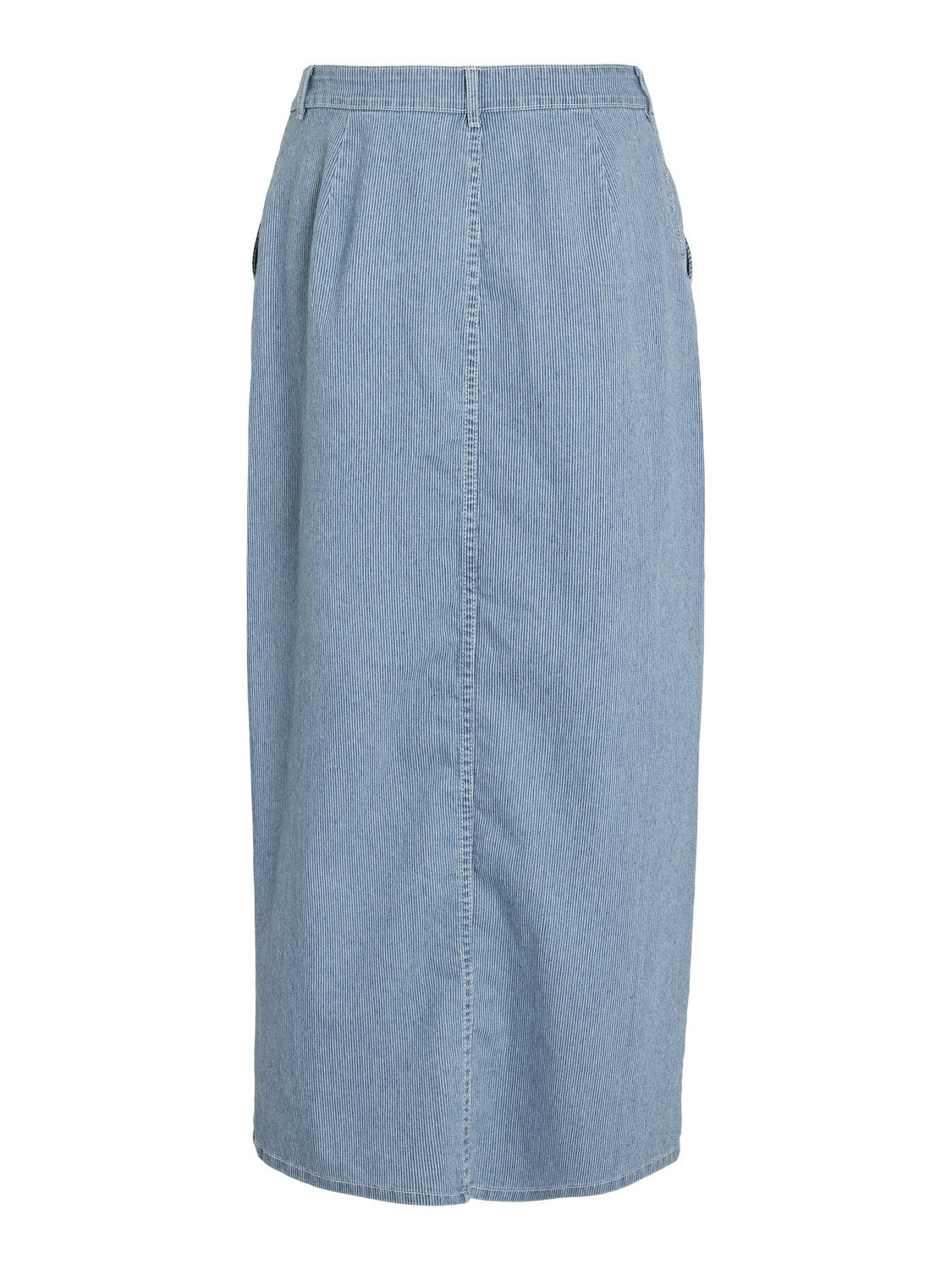 VIKYRA MILK STRIPE LONG DENIM SKIRT