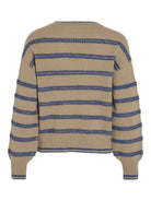 VITULI L/S V-NECK STRIPE KNIT TOP/PB