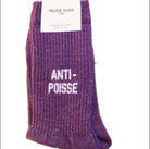 Chaussettes anti-poisse paillettes violet