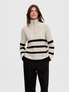 SLFMALINE LS KNIT HALF ZIP NOOS