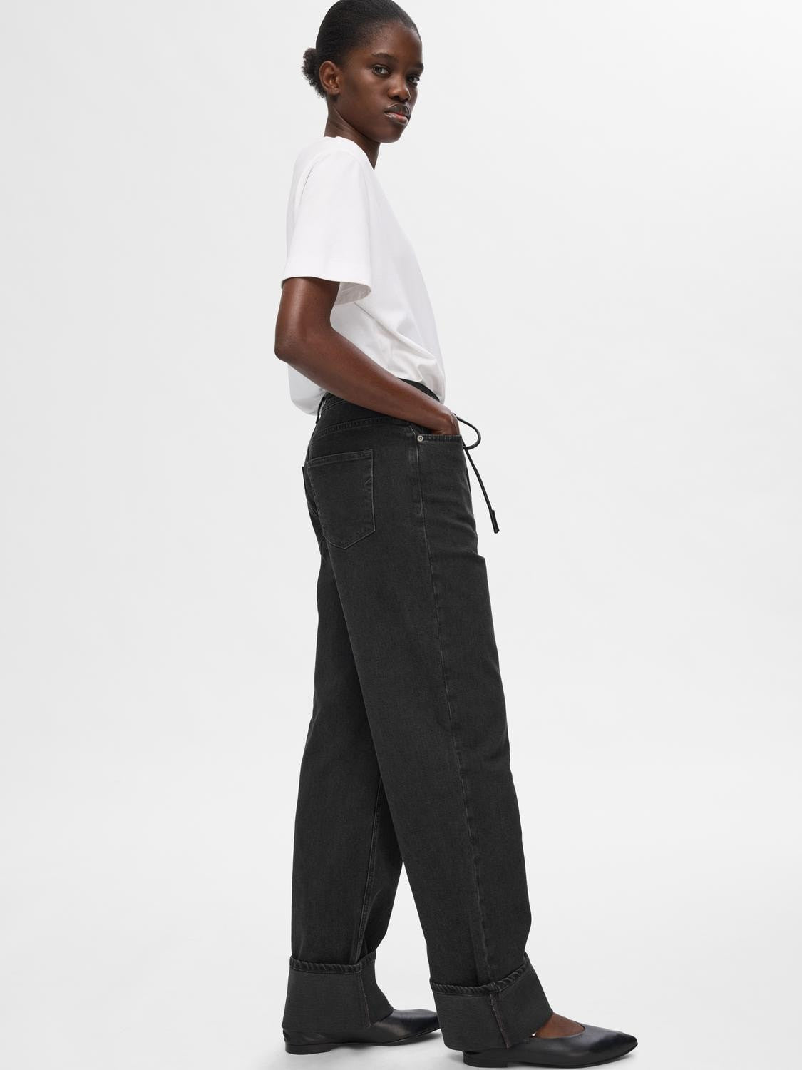 SLFROBY MW WIDE JEANS