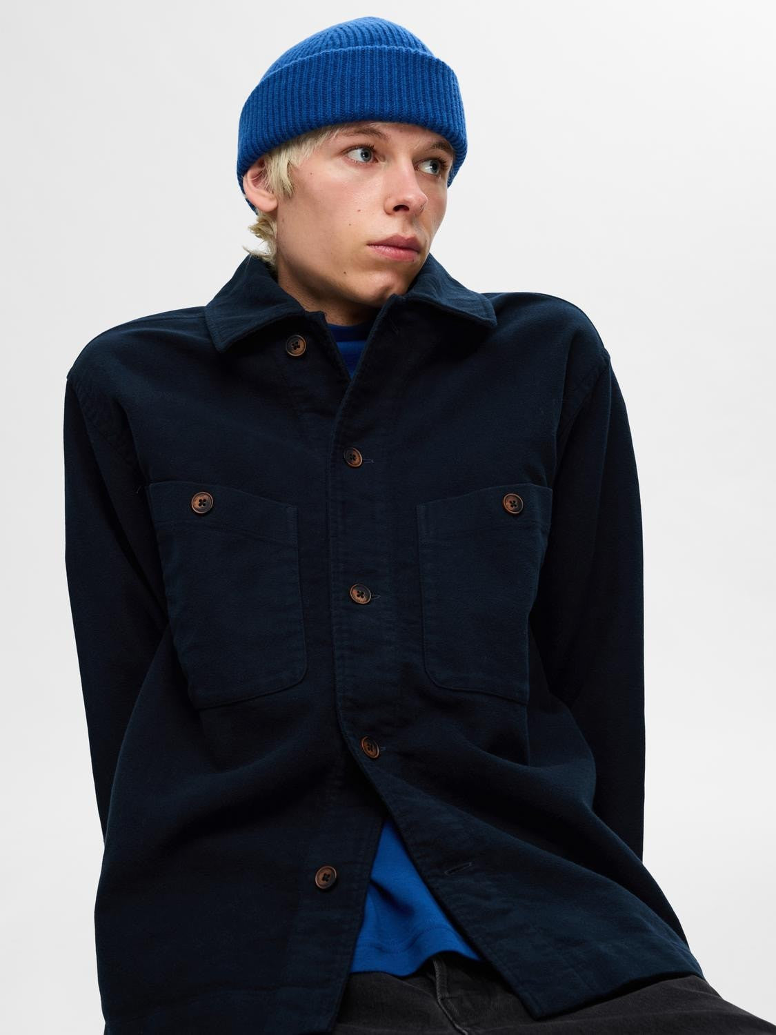 SLH-BENT MOLESKIN OVERSHIRT LS